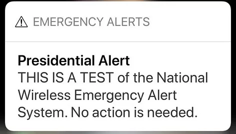 Nationwide Emergency Alert Test